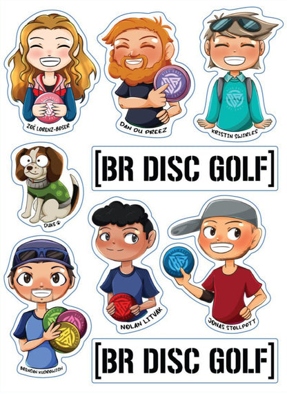 BR Disc Golf 2023 Team Fundraiser Sticker Sheet